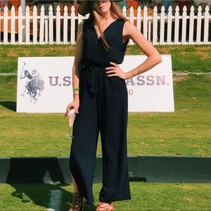 Navy Blue Chiffon Jumpsuit